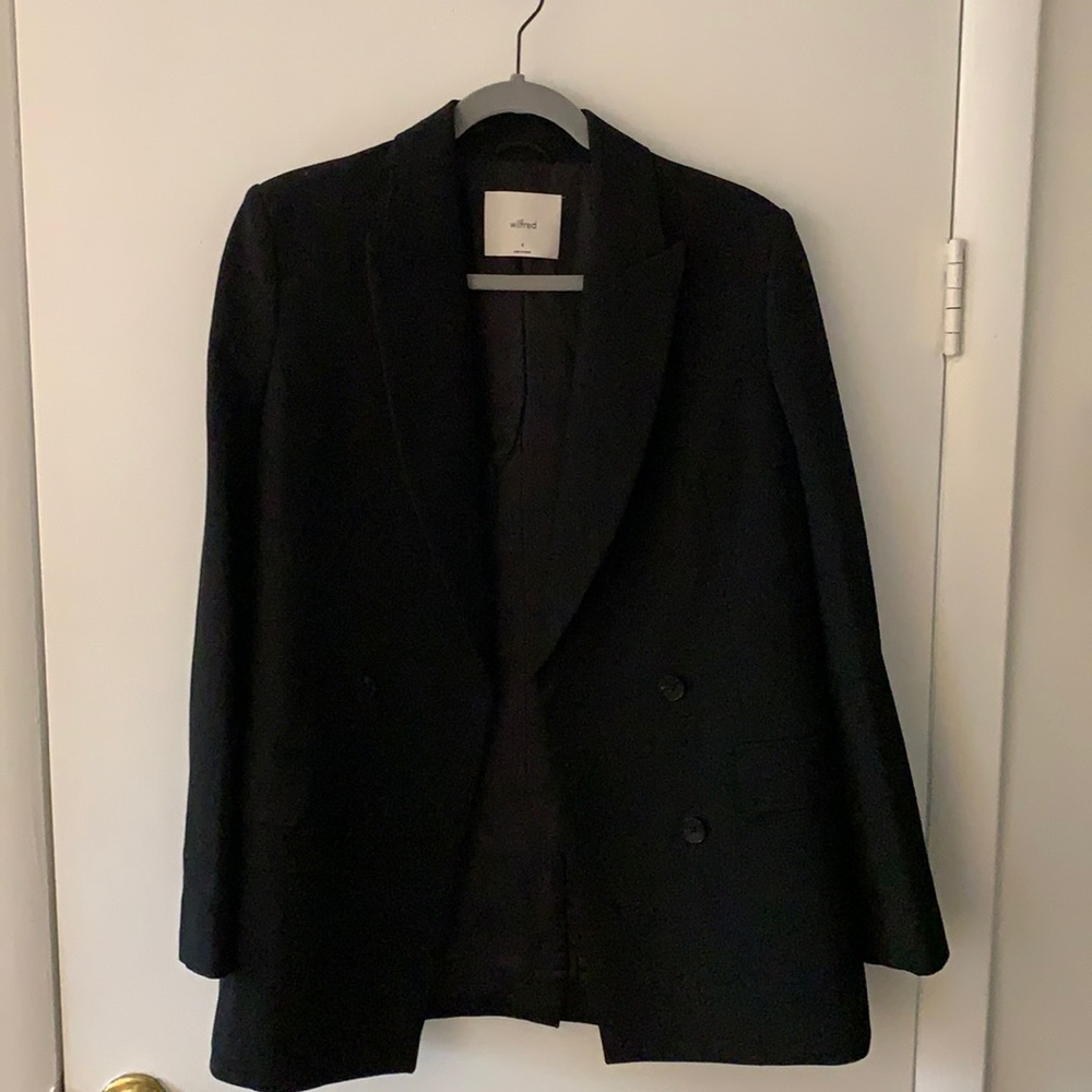Aritzia Wilfred double breasted oversized blazer Black size 4